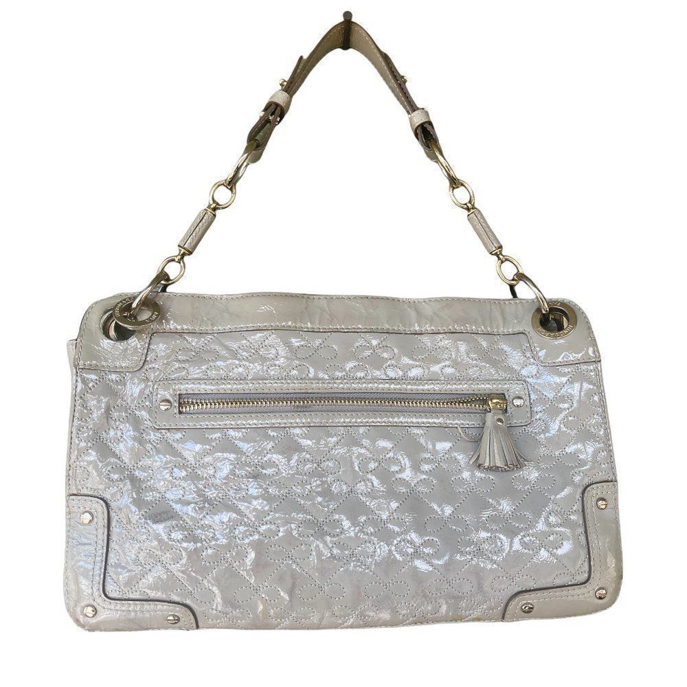 Anya Hindmarch Handbag Purse Signature Bow Pattern Patent Leather Flaw